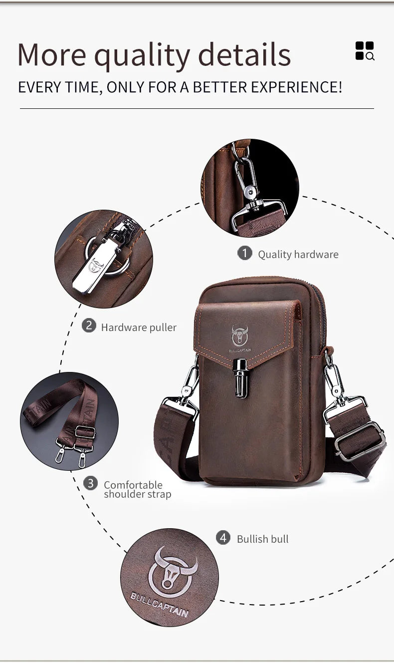 Men's Multifunctional Leather Messenger Bag