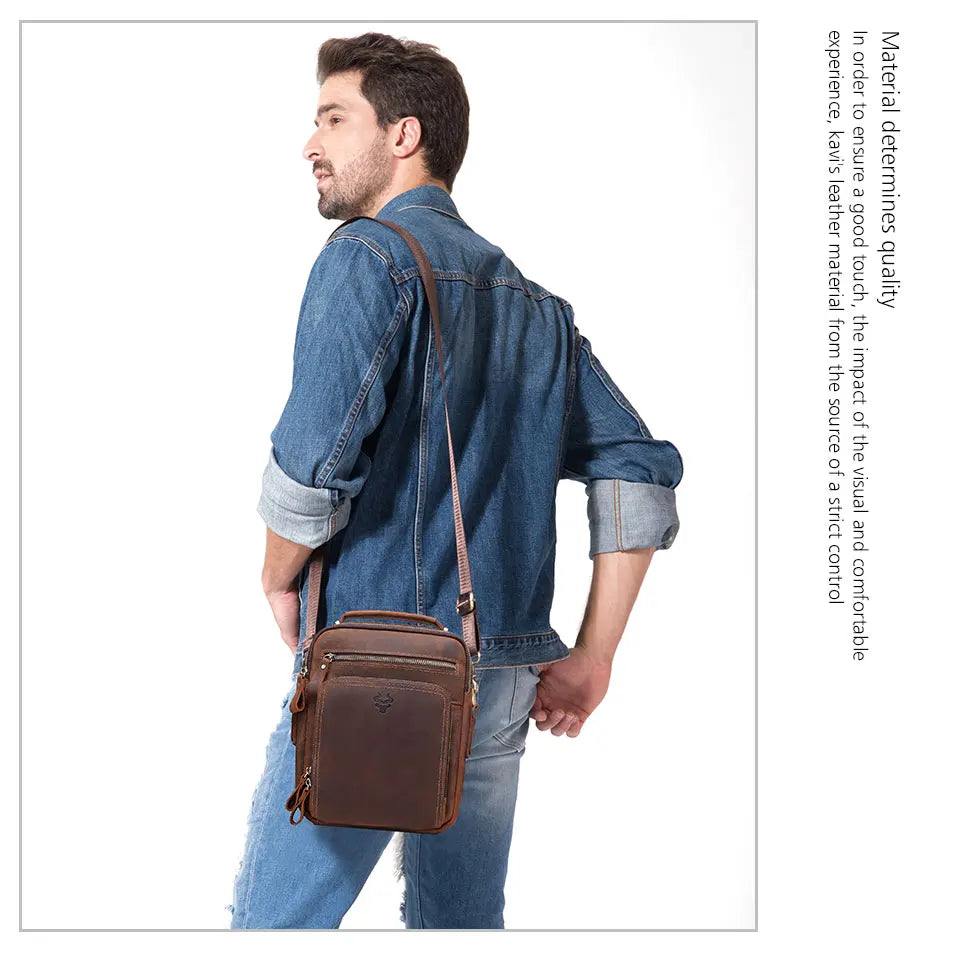 HUMERPAUL Vintage Leather Messenger Bag