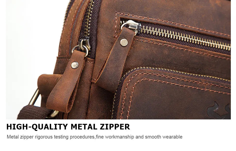 HUMERPAUL Vintage Leather Messenger Bag