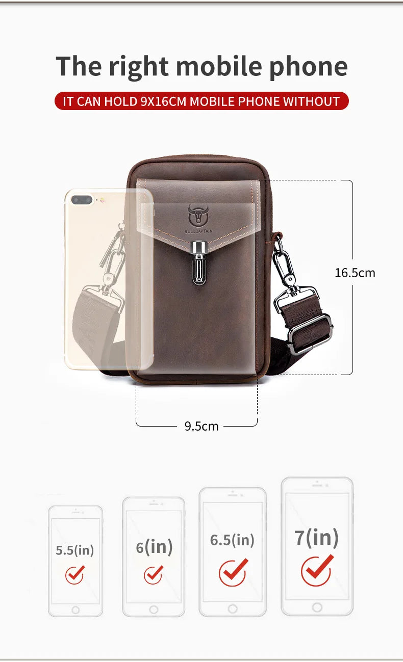 Men's Multifunctional Leather Messenger Bag