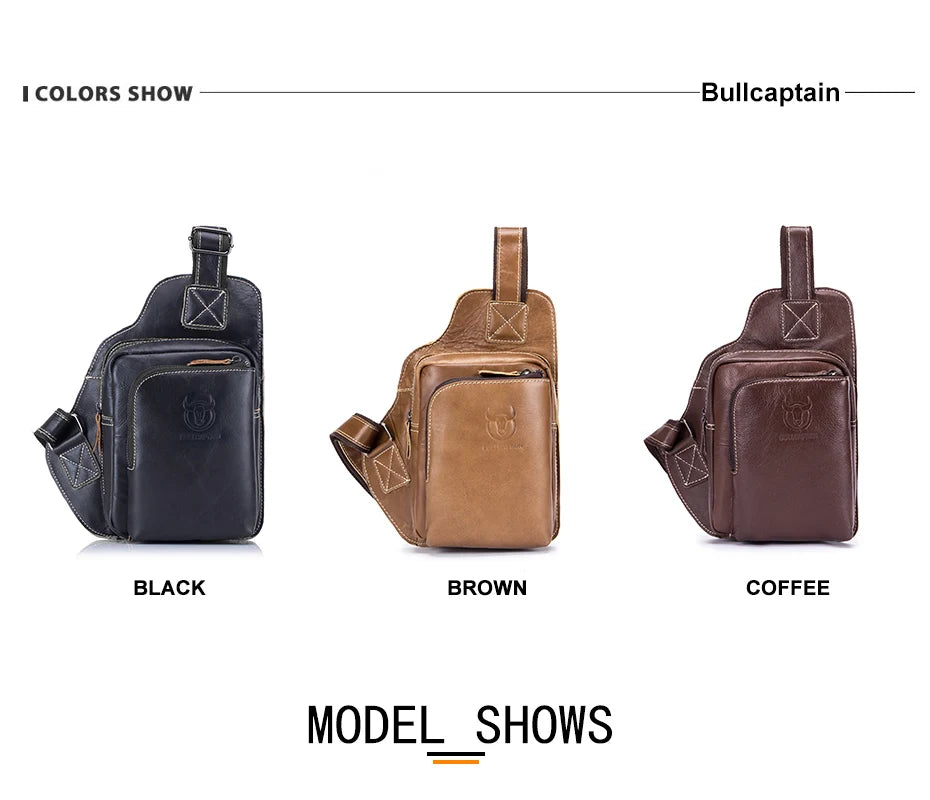 BULLCAPTAIN Soft Leather Chest Bag