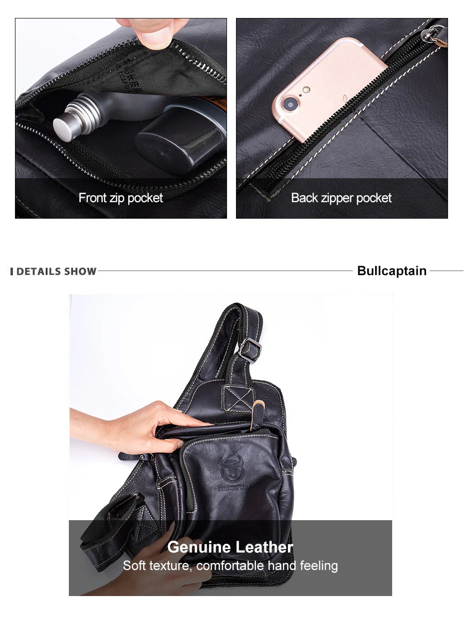 BULLCAPTAIN Soft Leather Chest Bag