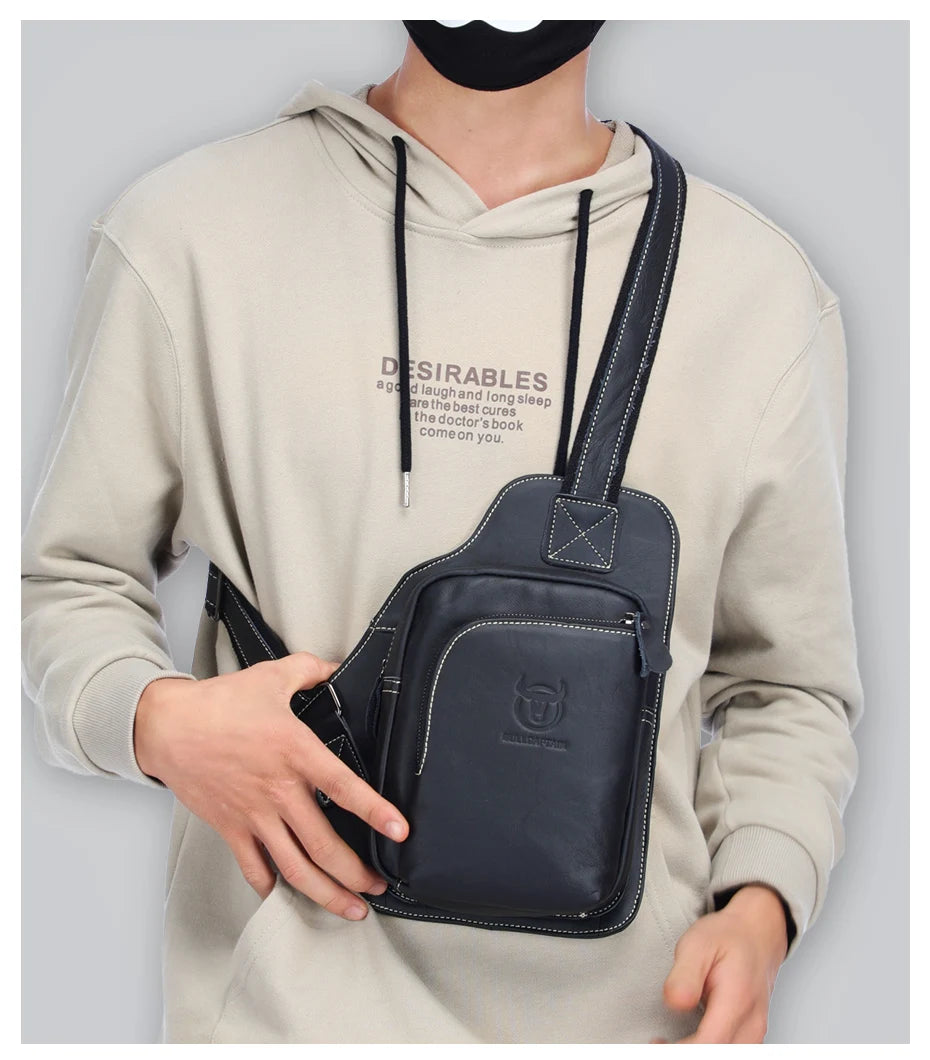 BULLCAPTAIN Soft Leather Chest Bag