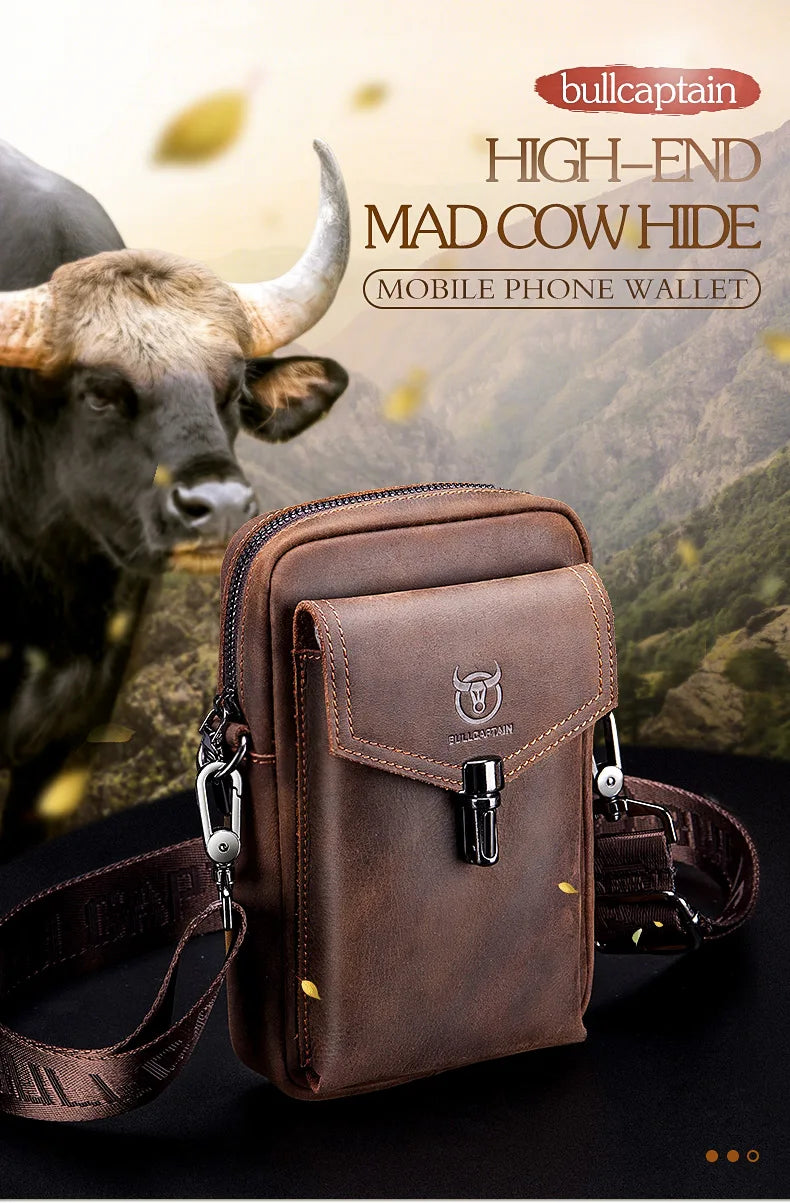 Men's Multifunctional Leather Messenger Bag
