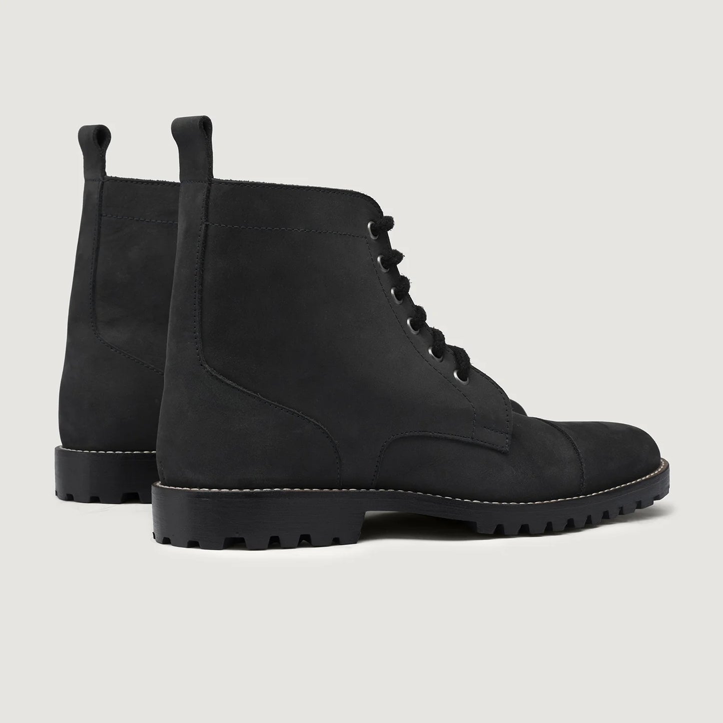 Knight Derby Matte Black Pullup Leather Boots - TerraGrip