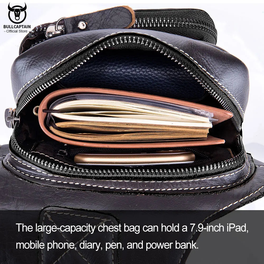 BULLCAPTAIN Soft Leather Chest Bag