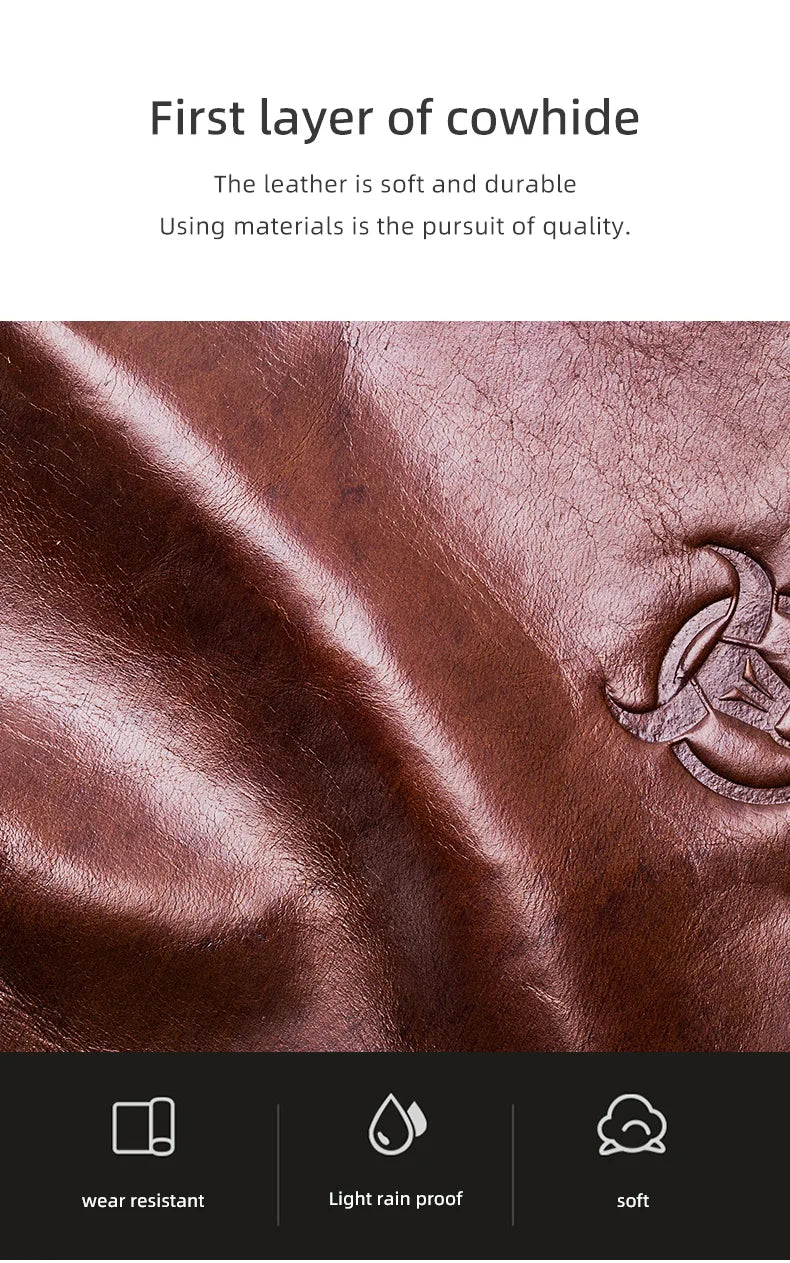 BULLCAPTAIN Leather Laptop Briefcase Bag