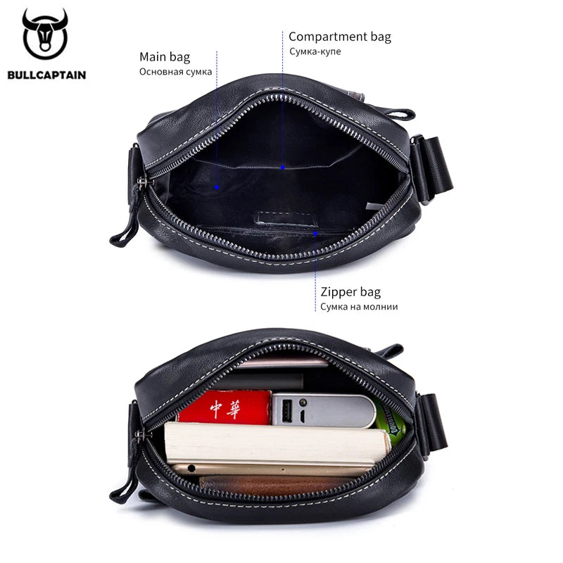 BULLCAPTAIN Genuine Leather Crossbody Bag