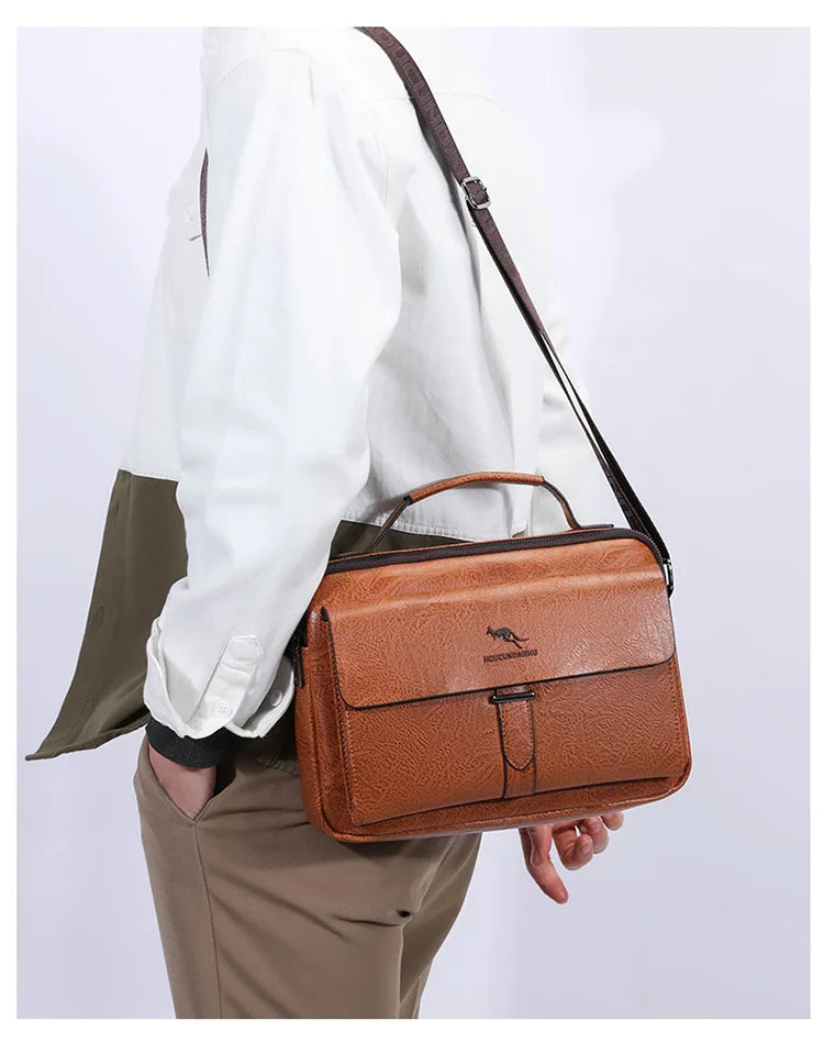 Luxury Brand Men's PU Leather Crossbody Bag