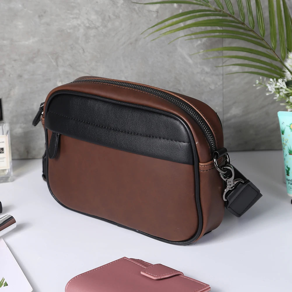 PU Leather Square Plaid Crossbody Bag