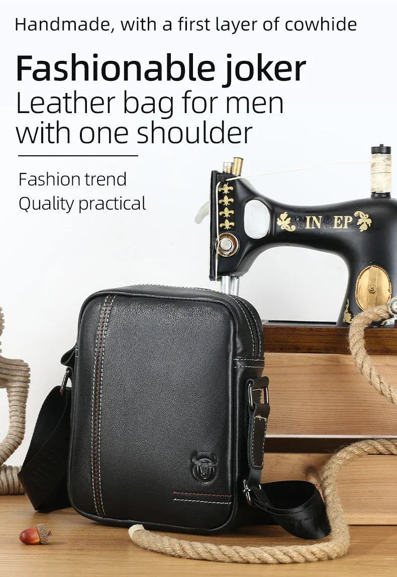 BULLCAPTAIN Genuine Leather Crossbody Bag