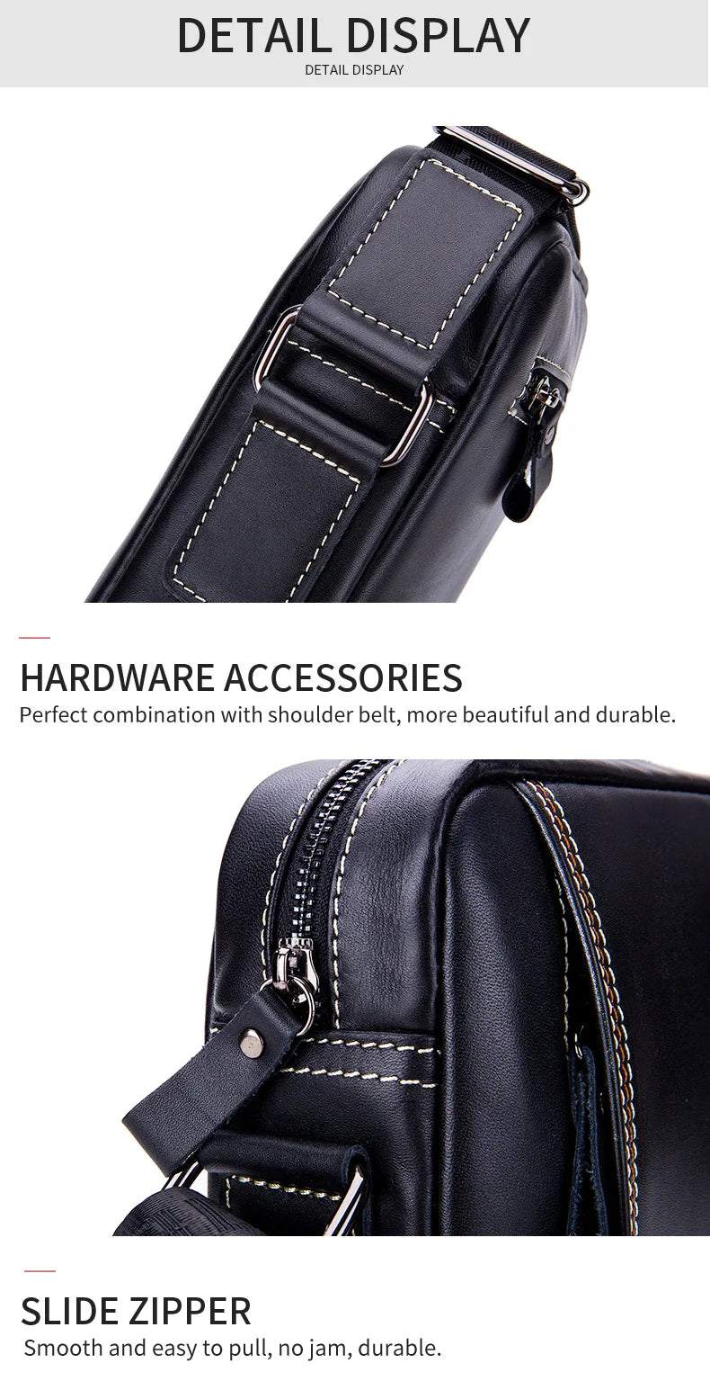 BULLCAPTAIN Genuine Leather Crossbody Bag