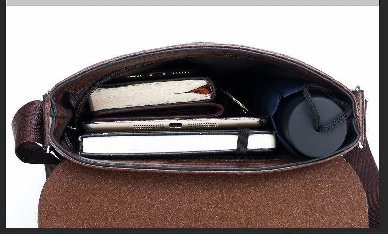 Luxury Brand Vintage Leather Messenger Bag