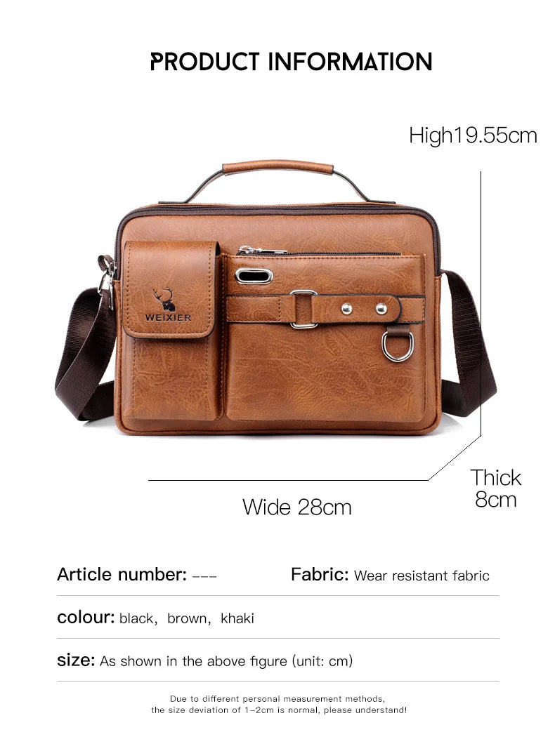 Men's PU Leather Messenger Bag