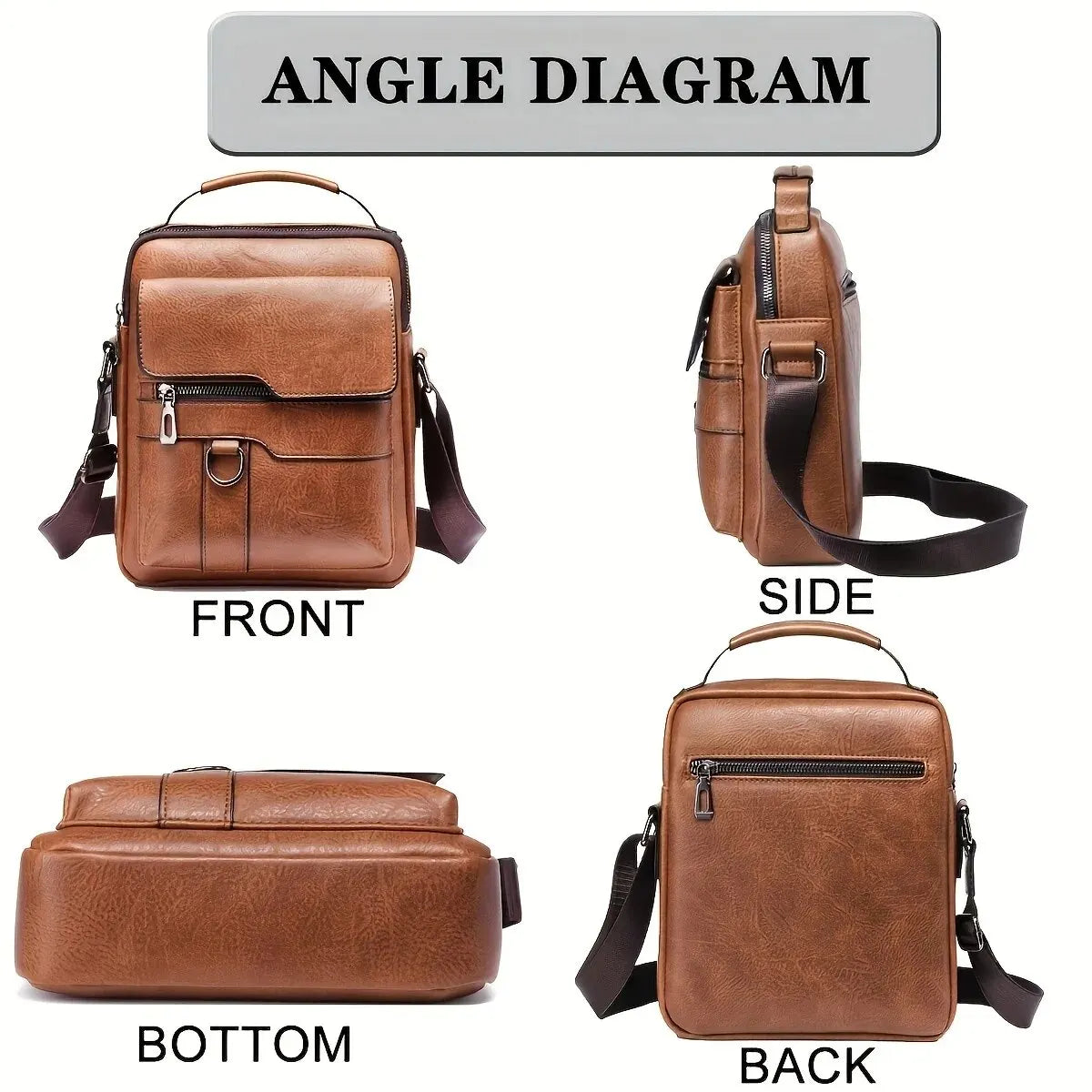 Men's PU Leather Crossbody Bag