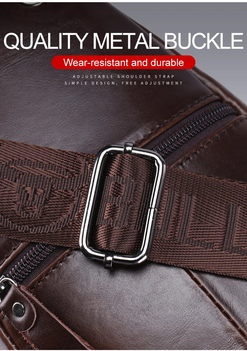 BULLCAPTAIN Leather Sling Backpack Daypack Bag
