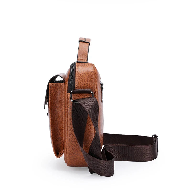 Luxury Brand Men's PU Leather Crossbody Bag