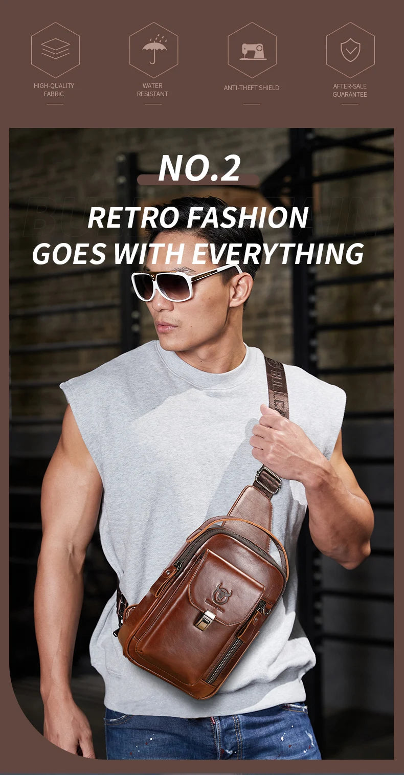 BULLCAPTAIN Anti-Theft Sling Chest Bag
