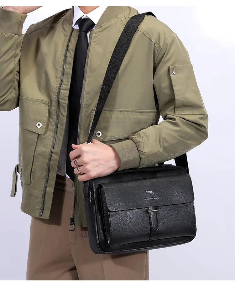 Luxury Brand Men's PU Leather Crossbody Bag