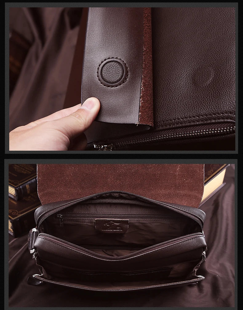 Luxury Vintage Leather Messenger Bag