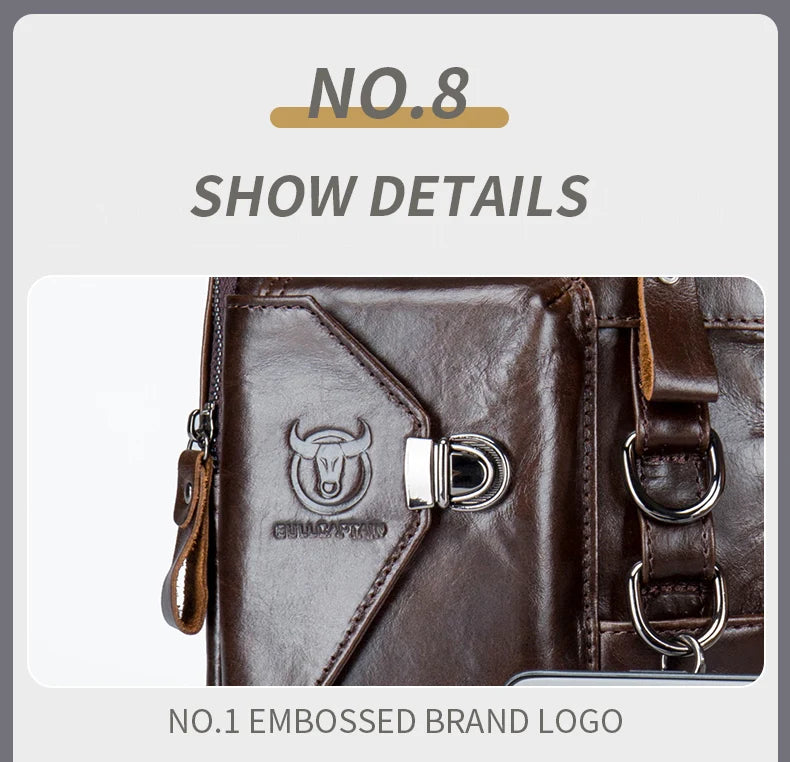 BULLCAPTAIN 100% Genuine Leather Chest Bag