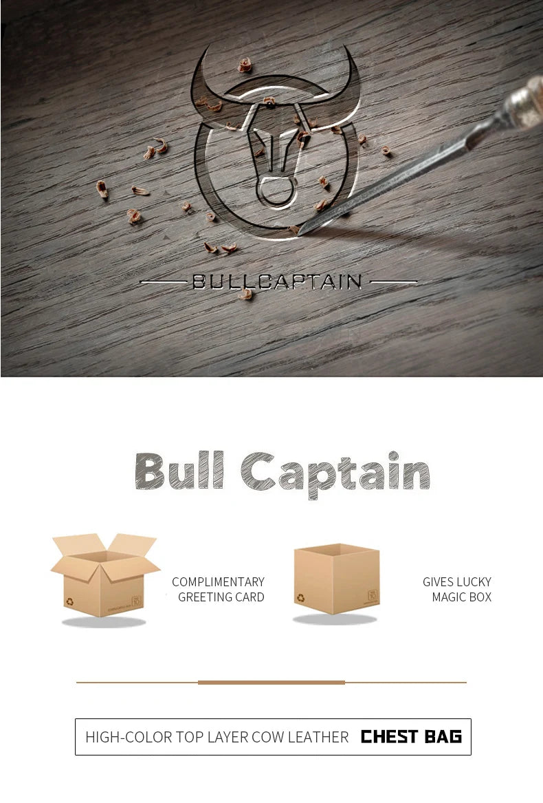 BULLCAPTAIN 100% Genuine Leather Chest Bag