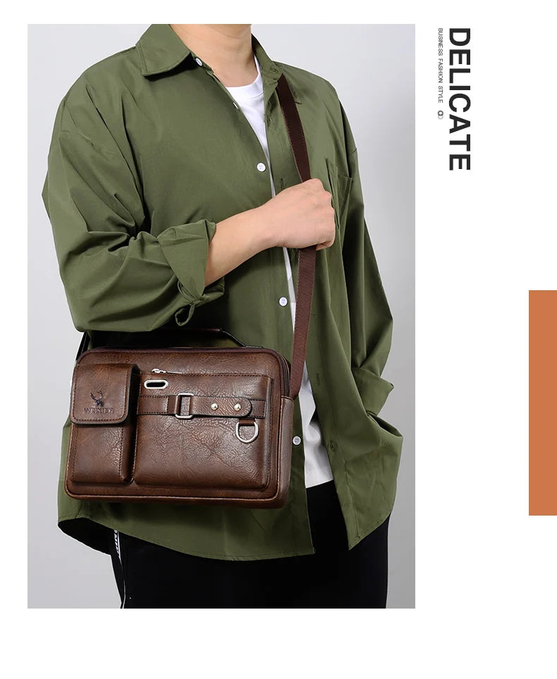 Men's PU Leather Messenger Bag