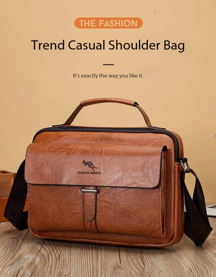 Luxury Brand Men's PU Leather Crossbody Bag
