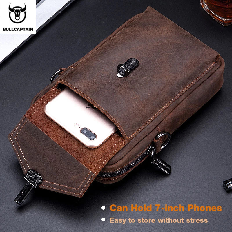 Men's Multifunctional Leather Messenger Bag