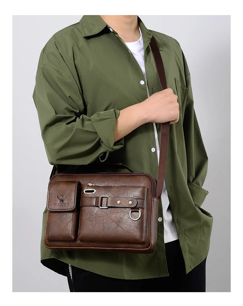 Men's PU Leather Messenger Bag