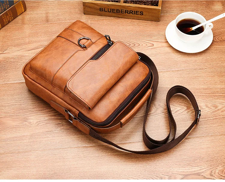 Men's PU Leather Crossbody Bag