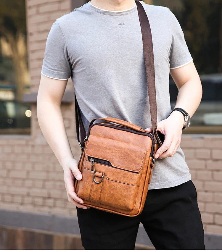 Men's PU Leather Crossbody Bag