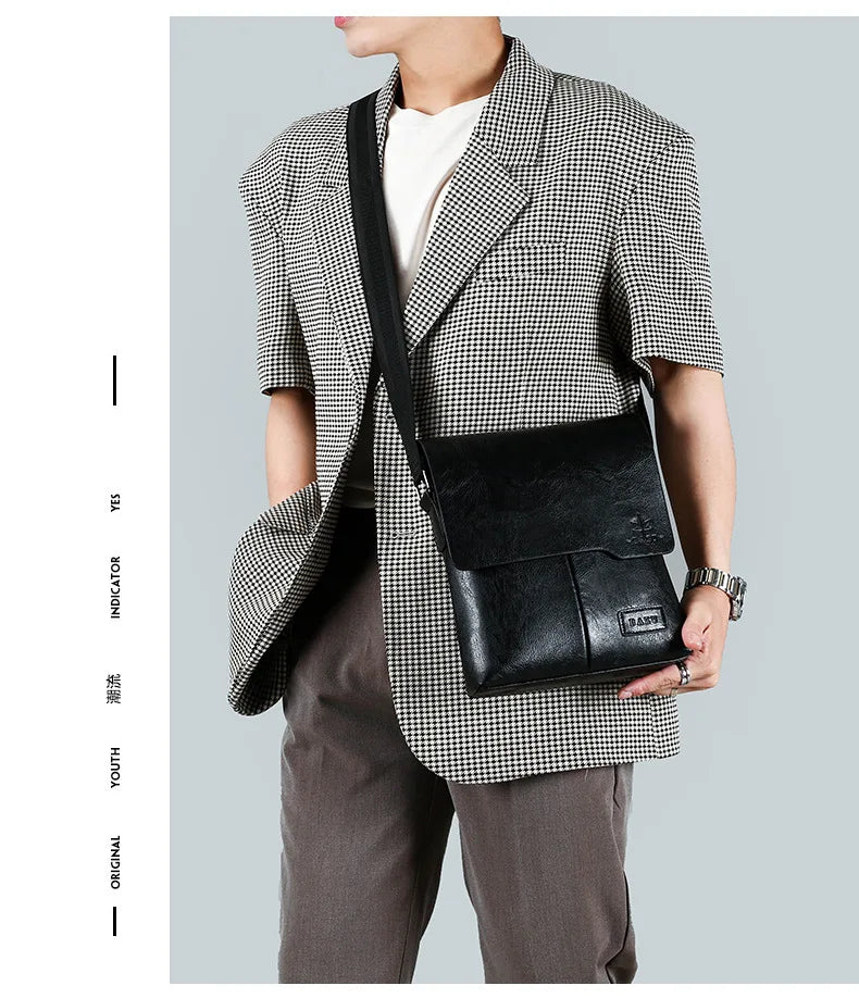 Luxury Brand Vintage Leather Messenger Bag