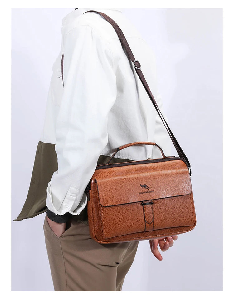 Luxury Brand Men's PU Leather Crossbody Bag