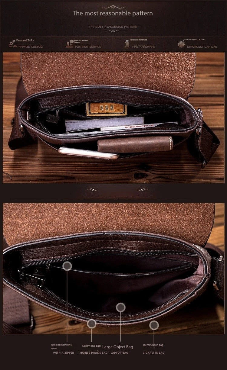 New PU Leather Men's Messenger Bag