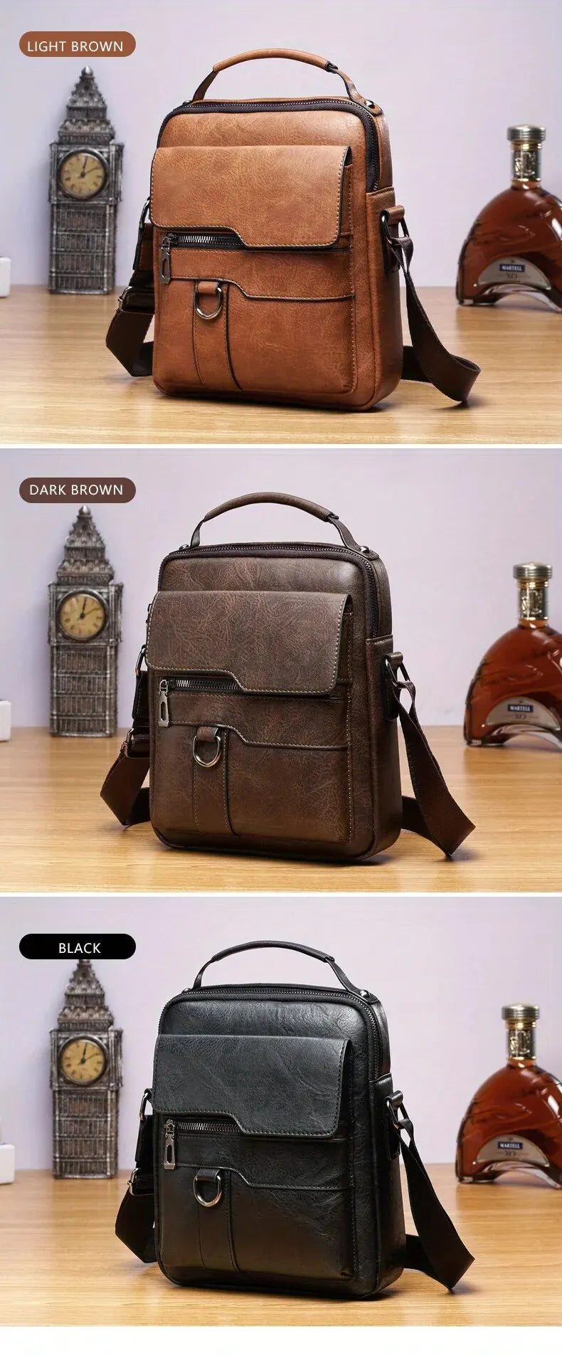 Men's PU Leather Crossbody Bag
