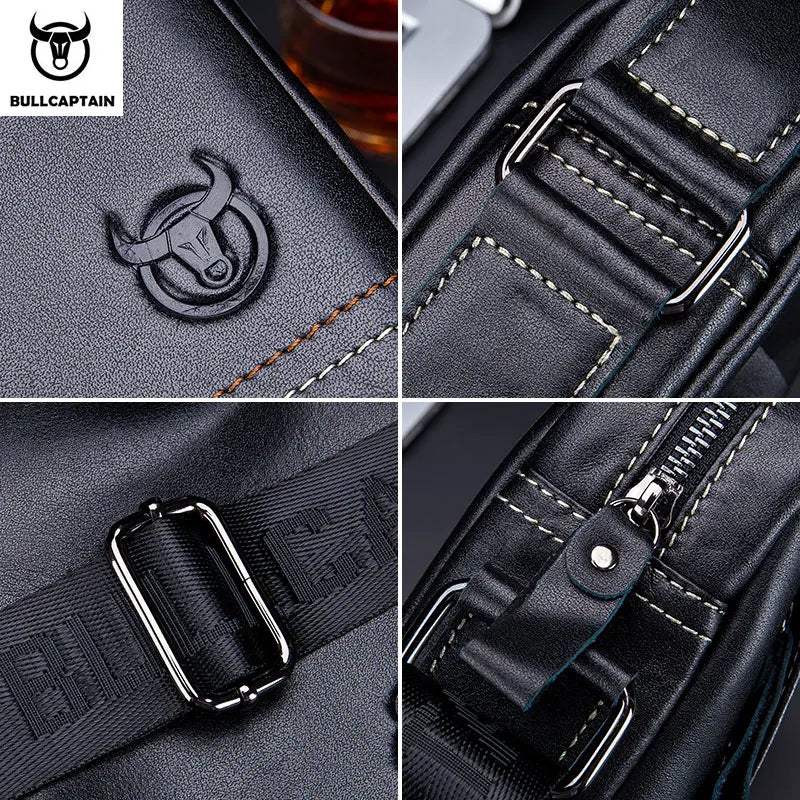BULLCAPTAIN Genuine Leather Crossbody Bag