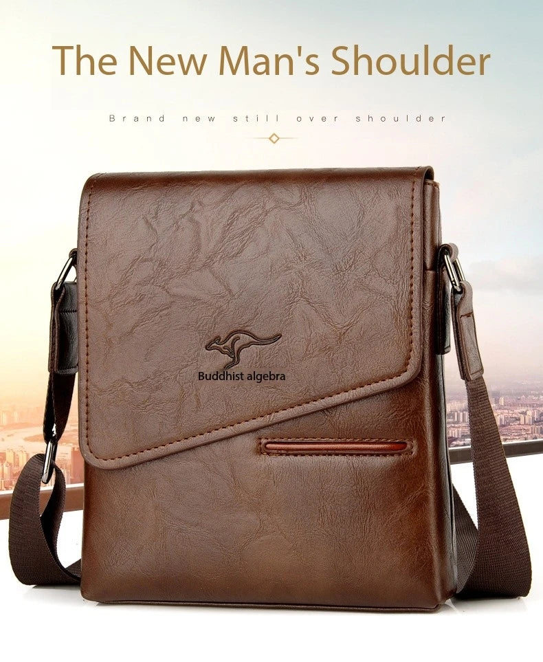 Kangaroo Leather Messenger Bag for Men