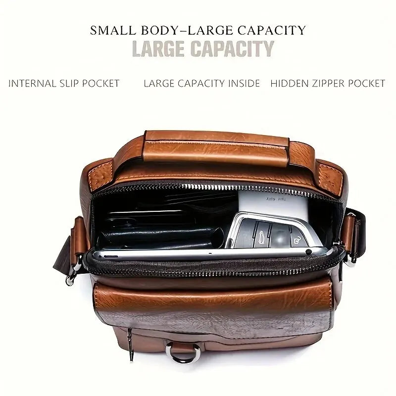 Men's PU Leather Crossbody Bag