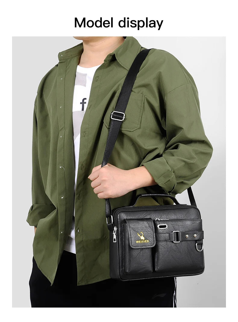 Men's PU Leather Messenger Bag
