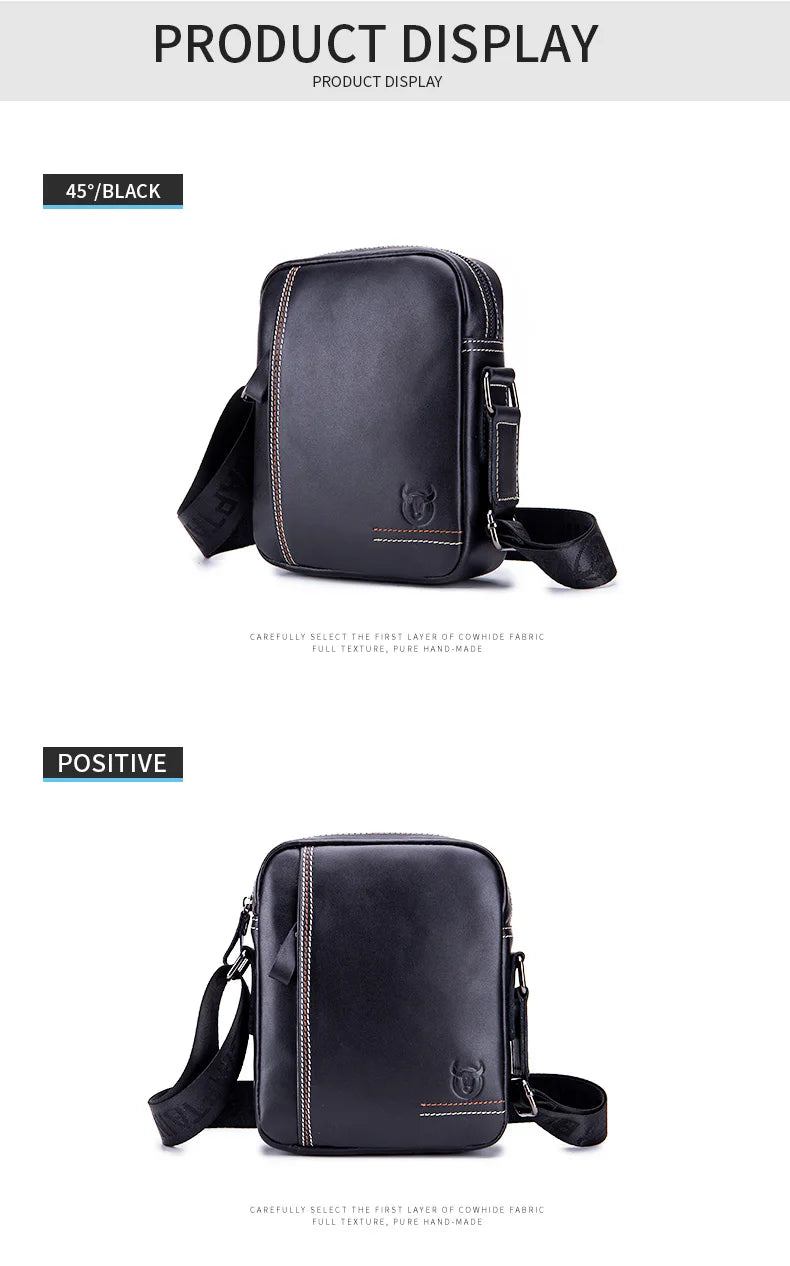 BULLCAPTAIN Genuine Leather Crossbody Bag