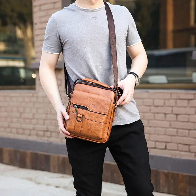 Men's PU Leather Crossbody Bag