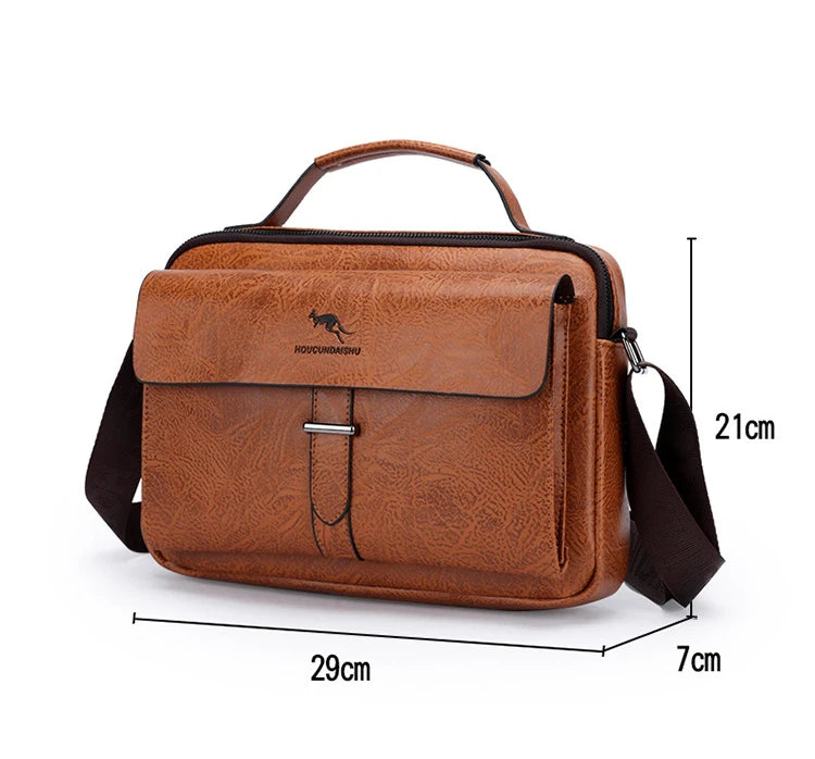 Luxury Brand Men's PU Leather Crossbody Bag