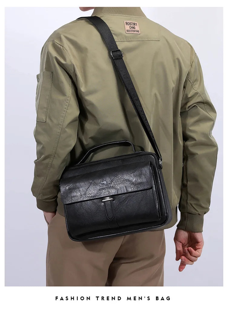 Luxury Brand Men's PU Leather Crossbody Bag