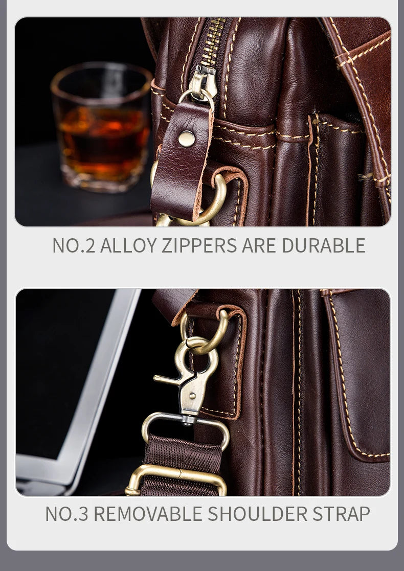 BULLCAPTAIN Retro Leather Shoulder Bag