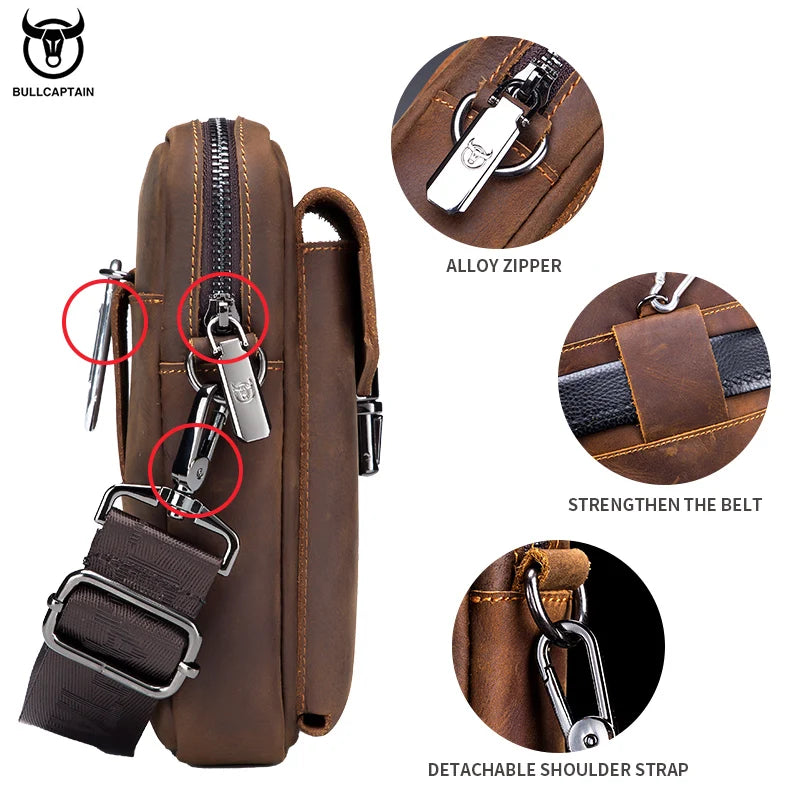 Men's Multifunctional Leather Messenger Bag