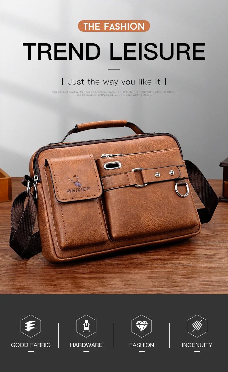 Men's PU Leather Messenger Bag