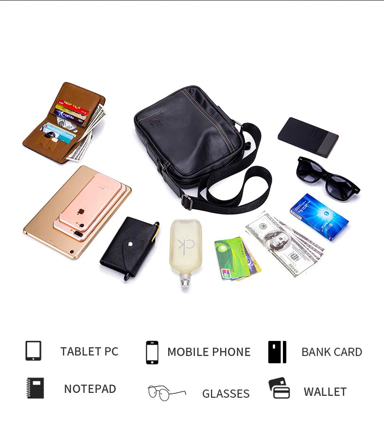 BULLCAPTAIN Genuine Leather Crossbody Bag