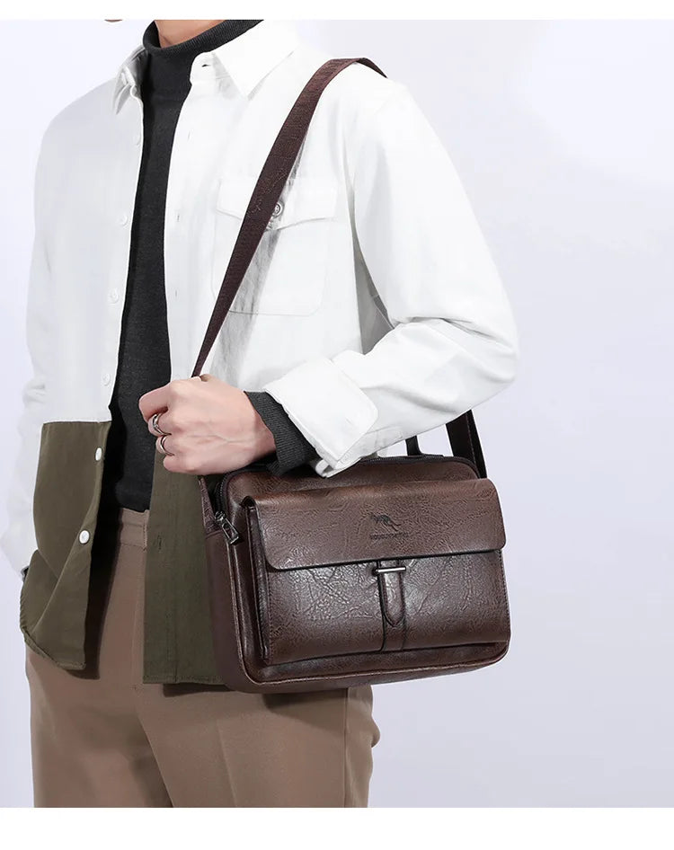 Luxury Brand Men's PU Leather Crossbody Bag