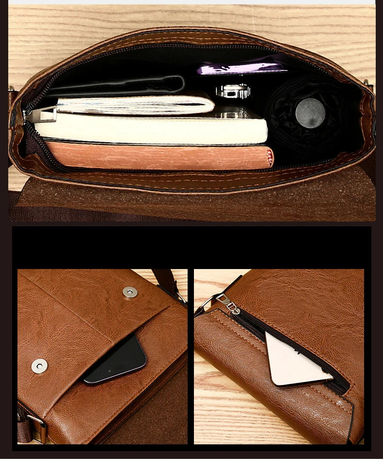 Luxury Brand Vintage PU Leather Messenger Bag